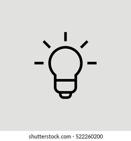 Bulb Lamp Idea Outline Vector Icon