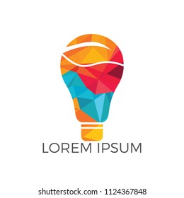 Bulb lamp leaf logo. nature idea innovation symbol.