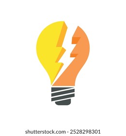 Bulb Lamp Lighting bolt Logo Template Illustration Design