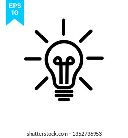 bulb lamp line icon. line art style sign for mobile concept and web design. Spotlight simple line vector icon. Symbol, logo illustration. Pixel perfect vector graphics