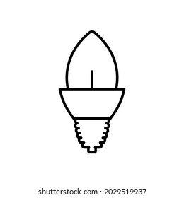 Plantilla vectorial de icono de línea de lámpara de bombilla