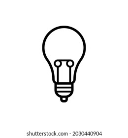 Bulb lamp line icon vector template