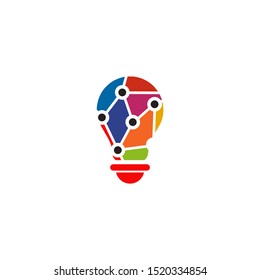 bulb lamp logo design vector illustration icon template