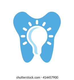 bulb lamp logo vector. tooth logo vector.