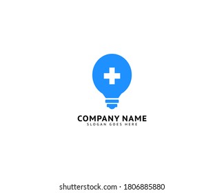 Bulb Lamp Medical Logo Design, Creative Medical Logo Icon Design