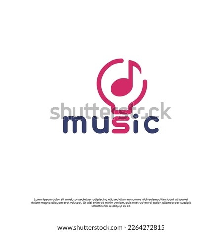 Bulb Lamp Music Idea Logo Design Concept