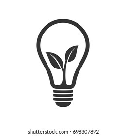 Bulb Lamp Natural Leaf Logo Template Illustration Design. Vector EPS 10.