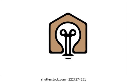 Bulb lamp nature tree logo and icon design vector.