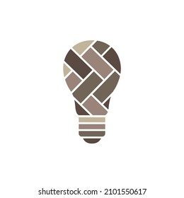 bulb lamp polygon with wood logo design vector graphic symbol icon sign illustration creative idea
