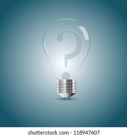 Bulb lamp with question sign inside