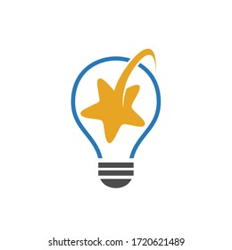 Lámpara de bombilla y logotipo de estrella