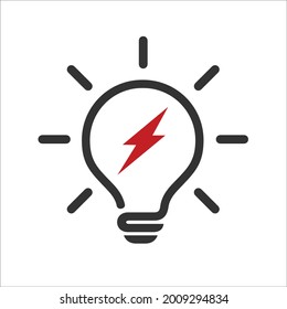 bulb lamp with thunder bolt in the middle