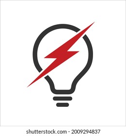 Glühlampe mit Donnerschlag in der Mitte