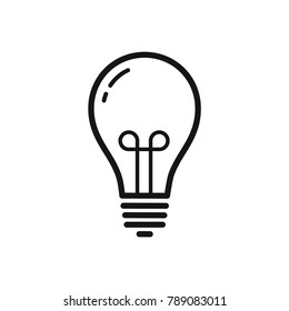 bulb lamp vector icon, idea sign, light bulb line icon 