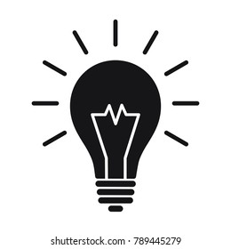 bulb lamp vector icon, idea sign, flat design best vector bulb lamp illustration 