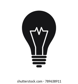 bulb lamp vector icon, idea sign, flat design best vector bulb lamp illustration 