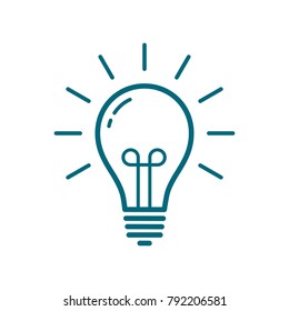 bulb lamp vector icon, idea sign, light bulb lamp icon 