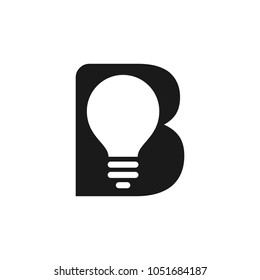 bulb lamp vector logo. letter B.