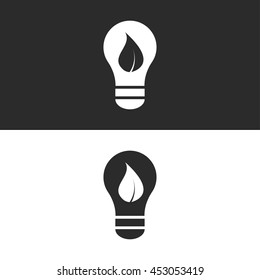 bulb and leaf icon