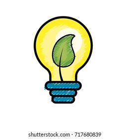 bulb with leaf inside to ecological symbol
