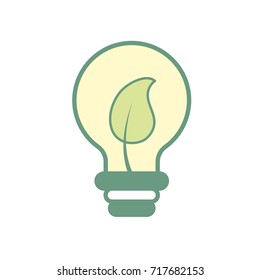 bulb with leaf inside to ecological symbol