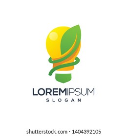 bulb leaf logo design,vector, illustration ready to use