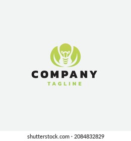 Bulb Leaf Nature Energy Logo design