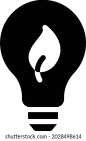 bulb leaf vector glyph flat icon