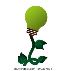 bulb with leafs ecology symbol