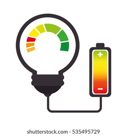 bulb light with battery icon