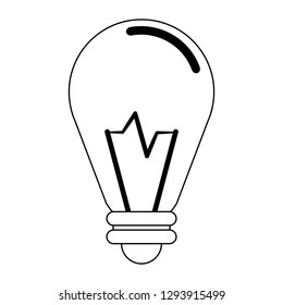 Bulb light big idea symbol in black and white