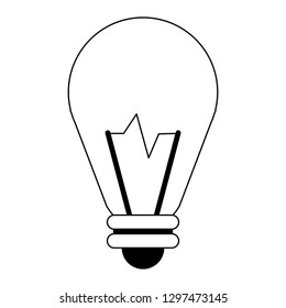 bulb light big idea symbol in black and white