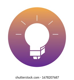 bulb light block style icon vector illustration design