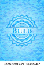 Bulb light blue mosaic emblem