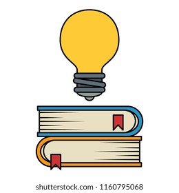 bulb light with books