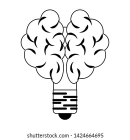 Bulb light brain shape symbol isolated vector illustration graphic design
