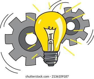 bulb light with business icon vector illustration design