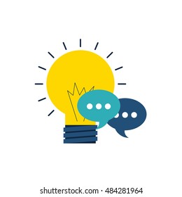bulb light with business icon vector illustration design