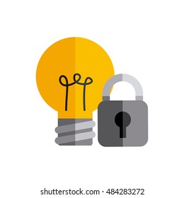 bulb light with business icon vector illustration design