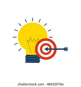 bulb light with business icon vector illustration design