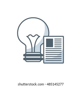bulb light with business icon vector illustration design