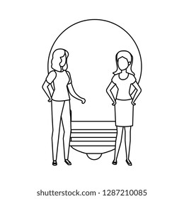 bulb light with business person