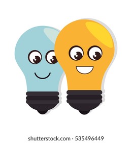 bulb light character education icon