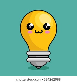bulb light character kawaii