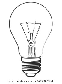 bulb light drawing graphic vector