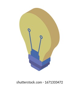 bulb light energy flat style icon vector illustration design
