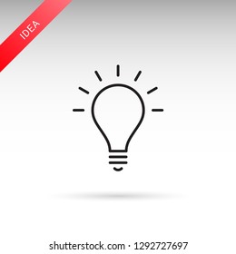 Bulb, light, energy, fresh idea. Creativity concept. Isolated vector icon in flat modern design style.