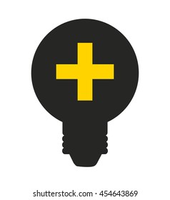 bulb light energy icon vector isolated graphic