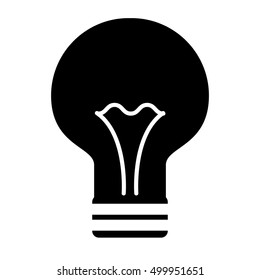 bulb light flat icon vector illustration design
