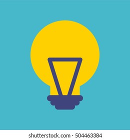 bulb light flat isolated icon vector illustration design